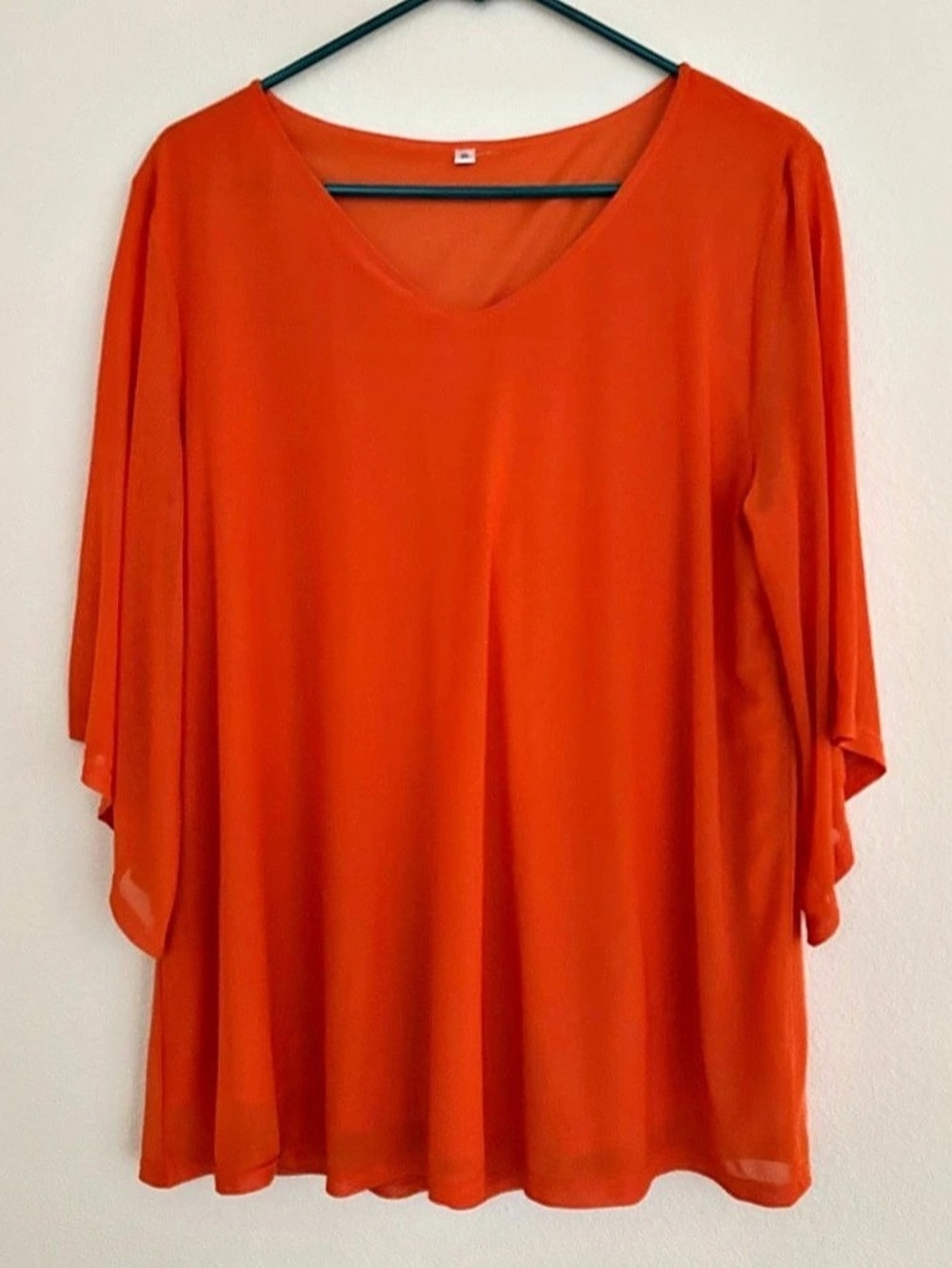 Orange Tunic Top with PeekaBoo Sleeve